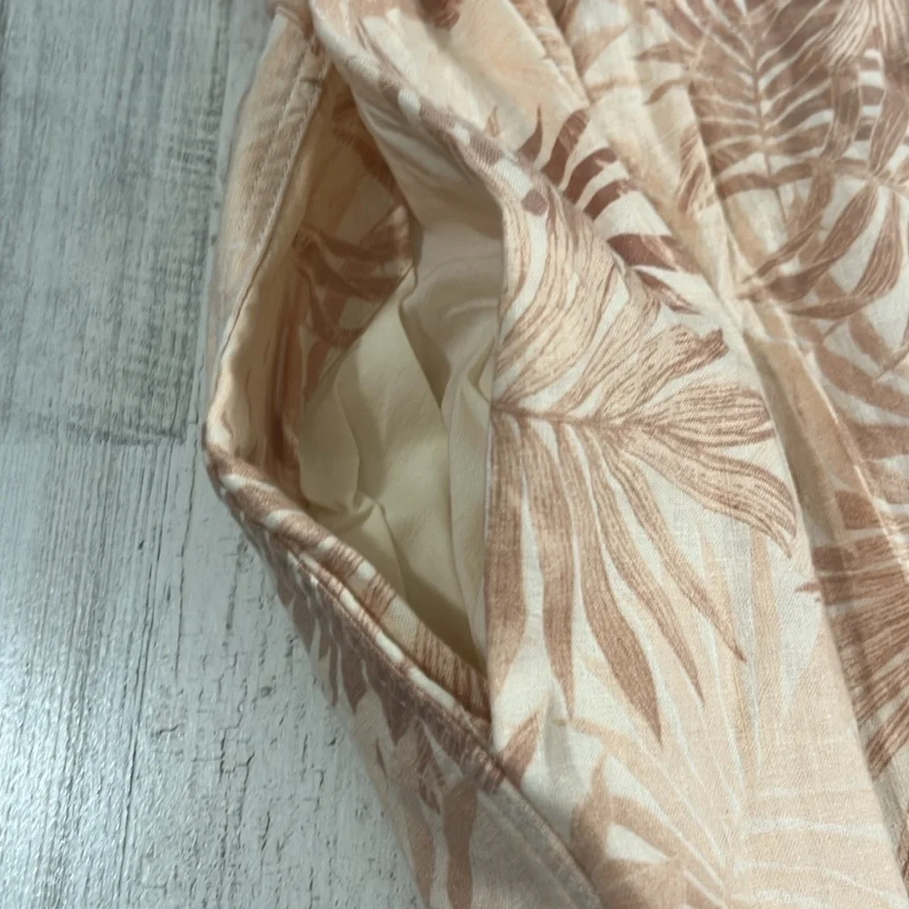 Faherty Gemina Linen Blend Shift Dress in Peach Palms Size Small - Picture 10 of 12